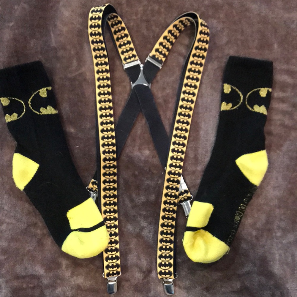 Batman/Batgirl Matching Socks and Suspenders